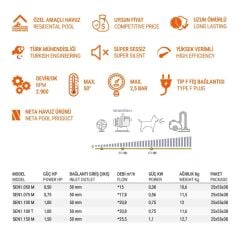1 HP MONOFAZE SENKRON1 HAVUZ POMPASI