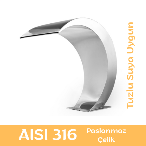 Havuz Şelalesi Kobra Model 50x60 cm | 316 Paslanmaz Çelik