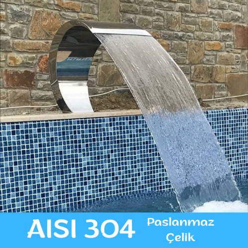 Havuz Şelalesi Kobra Model 60x90 cm | 304 Paslanmaz Çelik