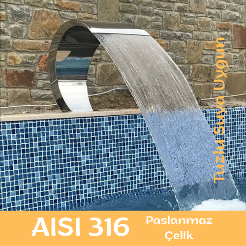 Havuz Şelalesi Kobra Model 60x90 cm | 316 Paslanmaz Çelik