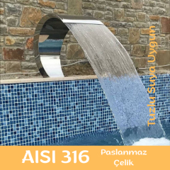 Havuz Şelalesi Kobra Model 60x90 cm | 316 Paslanmaz Çelik